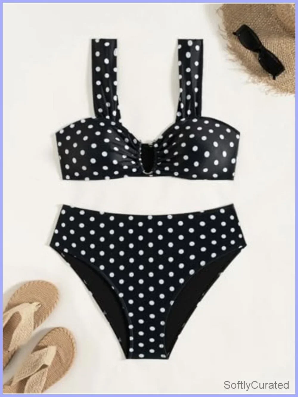 High Waisted Bikini Set with Adjustable Straps and Removable Pads